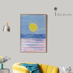 a living room with two chairs and a painting on the wall