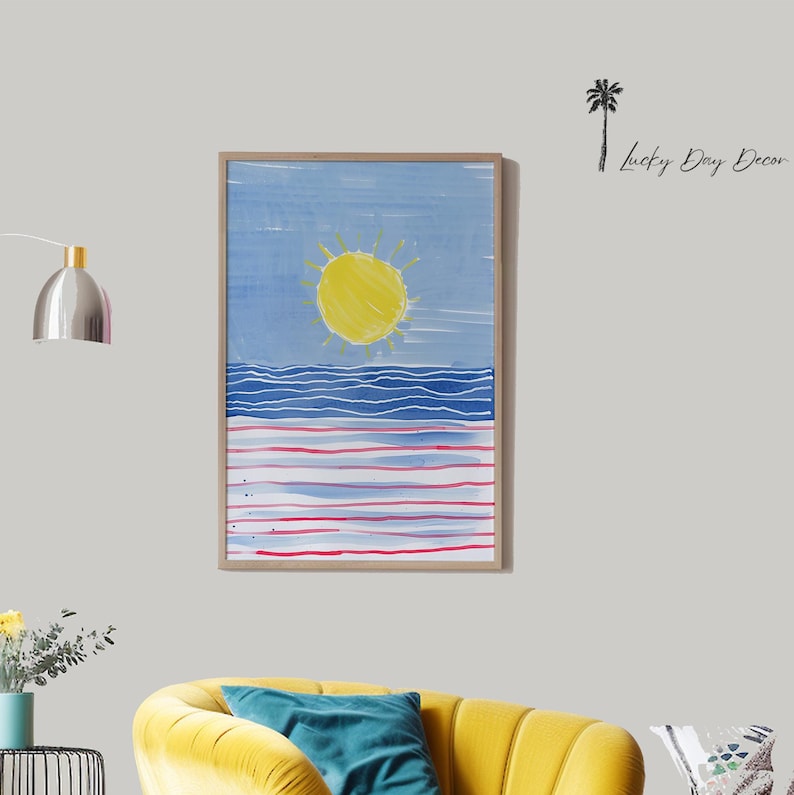 a living room with two chairs and a painting on the wall