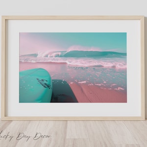 Surfer Print Surfboard Close Up - Neutral Beach Decor - Tropical Print - Surf Art Sea Print Surfboard Poster - Beach Lover - Coastline Art