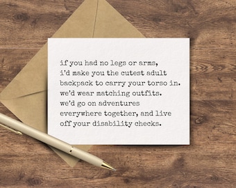 Friendship Card – Absurd Humor, Dark Comedy, Friend Anniversary Greeting