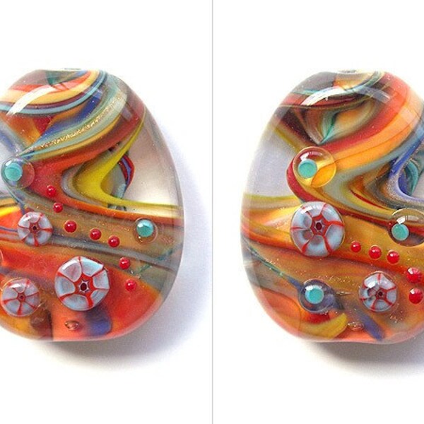 GbS -Lava- Lampwork Focal Bead