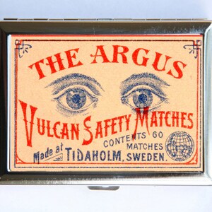 Vulcan Safety Match Eye Cigarette Case Monedero Tarjeta de visita Titular