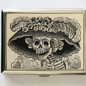 la Calavera Catrina Zigaretten Etui Brieftasche Visitenkartenhalter