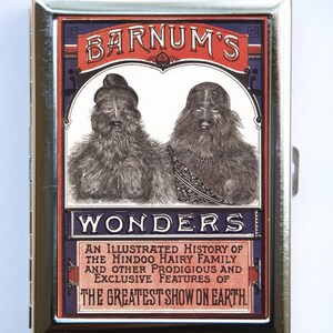 Circus Freaks Cigarette Case Wallet Business Card Holder circus sideshow performers