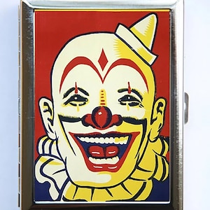 Palhaço cigarreira carteira porta-cartões de visita artistas de circo malucos