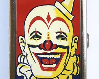 Clown Cigarette Case Wallet Business Card Holder circus sideshow performers freaks