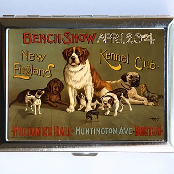 Dog Show Cigarette Case Wallet Business Card Holder id case dogs animals