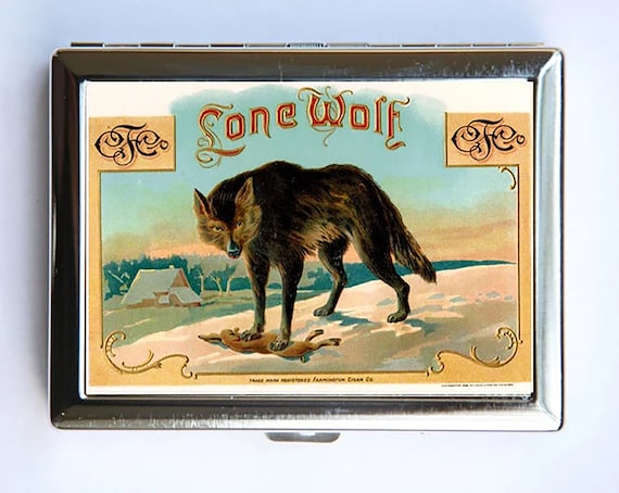 Lone Wolf Cigarette Case Wallet Business Card Holder