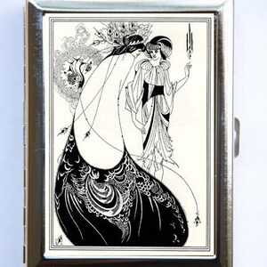 La falda de pavo real Salome cigarette Case Wallet tarjeta de visita titular Art Nouveau