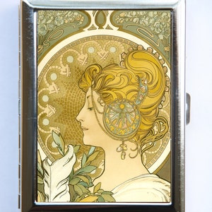 Jugendstil La Plume Zigarette Fall ID Fall Brieftasche Visitenkarte Halter