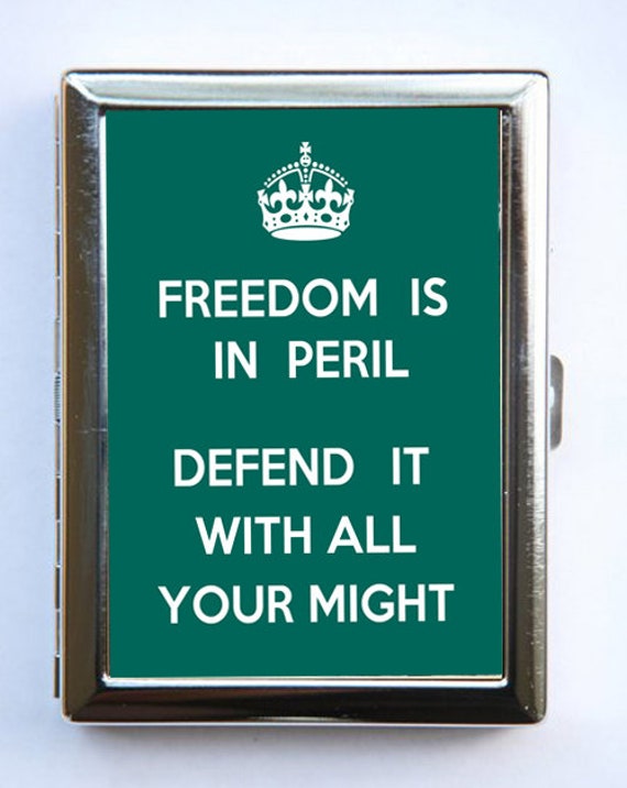Freedom is in Peril World War 2 Poster Cigarette Case Wallet Business Card  Holder