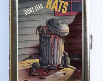 Don't Feed Rats Cigarette Case Wallet Business Card Holder