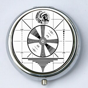 TV test pattern pillbox PILL case box holder television retro