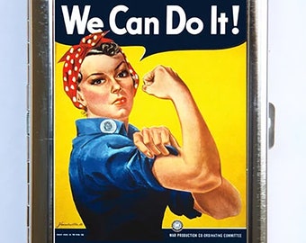 Rosie the Riveter Cigarette Case Wallet Business Card Holder Americana WWII