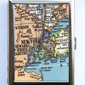 Carte de New York étui à cigarettes portefeuille porte-cartes de visite ny carte brooklyn bronx