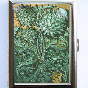 Jugendstil Artischocken Floral Muster Zigarette Fall ID Fall Brieftasche Visitenkarte Halter