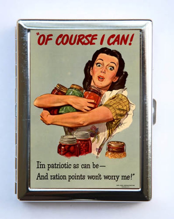 World War 2 Poster Food Ration Cigarette Case Wallet Business Card Holder