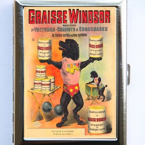 Französisch Zirkus Pudel Poster Zigarette Fall ID Fall Brieftasche Visitenkarte Halter