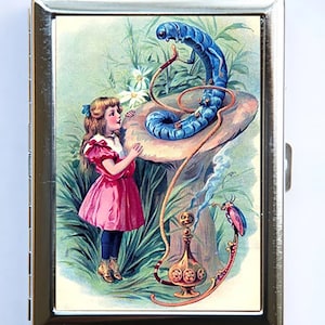 Estuche para cigarrillos de Alicia en el País de las Maravillas, billetera, tarjetero, oruga, cuento de hadas victoriano, bricolaje