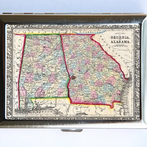 Georgia Alabama Kaart Sigaret Case Portemonnee Business Card Holder id case atlas kaart