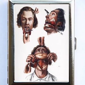 Estuche para cigarrillos de cirugía victoriana, billetera, tarjetero, gótico, extraño, médico, anatomía