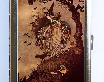 Halloween Witch Cigarette Cigarette Case id case Wallet Business Card Holder