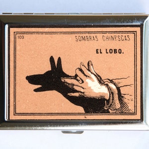 El Lobo Wolf Shadow Aninmal Cigarette Case Wallet Business Card Holder