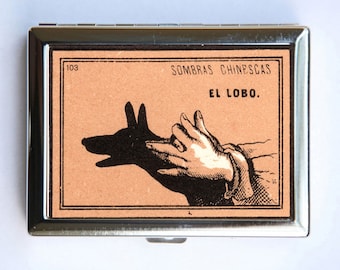 El Lobo Wolf Shadow Aninmal Cigarette Case Wallet Business Card Holder