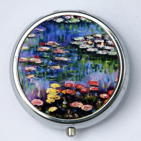 Water Lilies Pill caja caja caja portaherramientas titular pintura de bellas artes Claude Monet