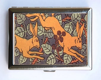 Art Nouveau Rabbits Cigarette Case Wallet Business Card Holder