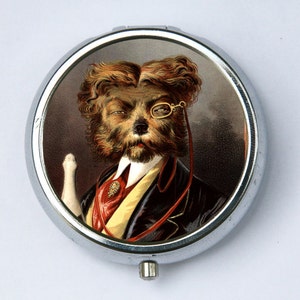 Regal Dog PILL case pill box pillbox holder anthromorphic DIY cute