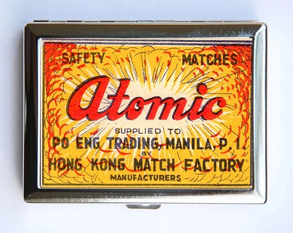 Atomic Safety Match Cigarette Case Wallet Business Card Holder