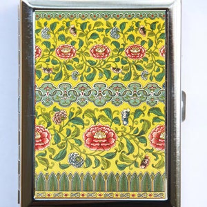 Verzierte Blumenmuster #8 Zigarette Fall id Fall Brieftasche Visitenkarte Halter botanische