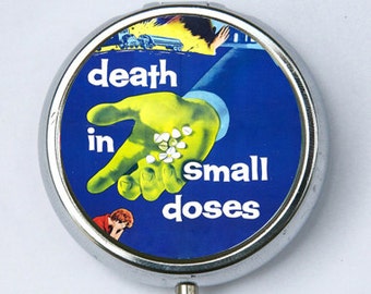 Death in Small Doses pillbox pill case box holder pulp odd