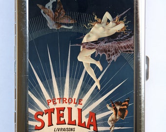 Petrole Stella Art Deco advertisement Cigarette Case id case Wallet Business Card Holder