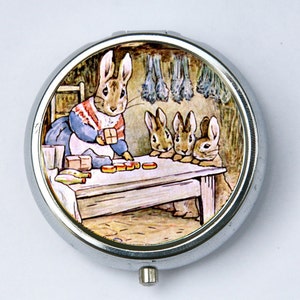 Benjamin Bunny pillbox PILL case box holder victorian fairy tale four rabbits DIY