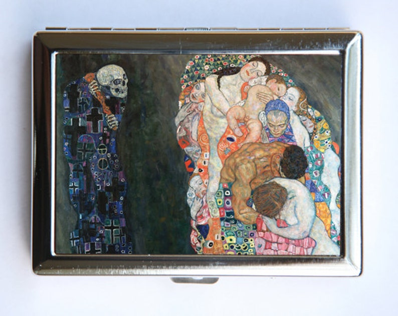 Klimt Life Death Cigarette Case Wallet Business Card Holder Art Nouveau image 1