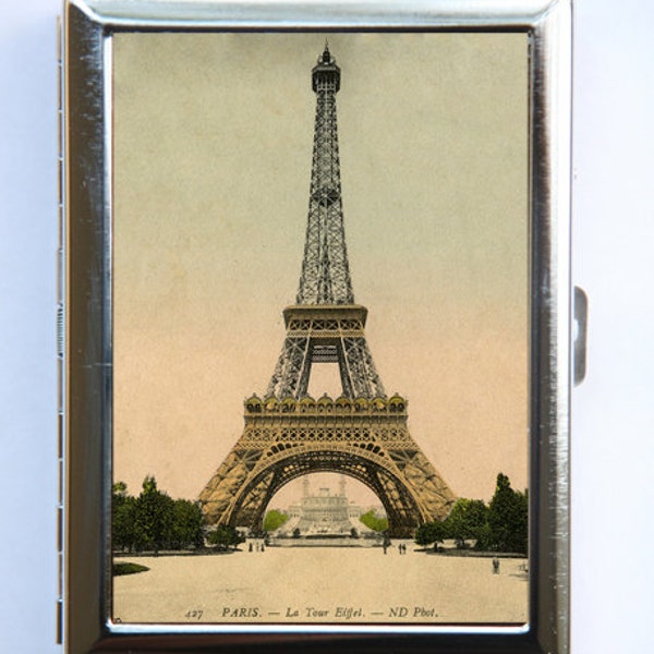 Eiffel Tower Cigarette Case Wallet Business Card Holder victorian Paris