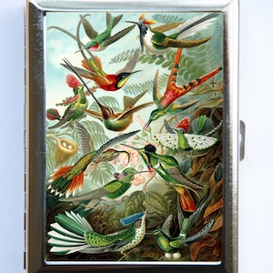 Cantarolando pássaros cigarreira carteira titular do cartão de visita flores pássaros natureza