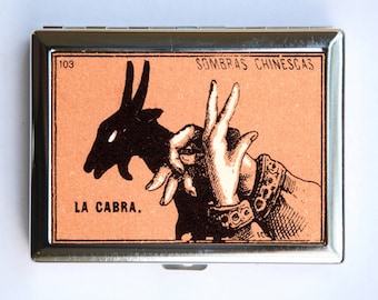 La Cabra Goat Shadow Animal Cigarette Case Wallet Business Card Holder