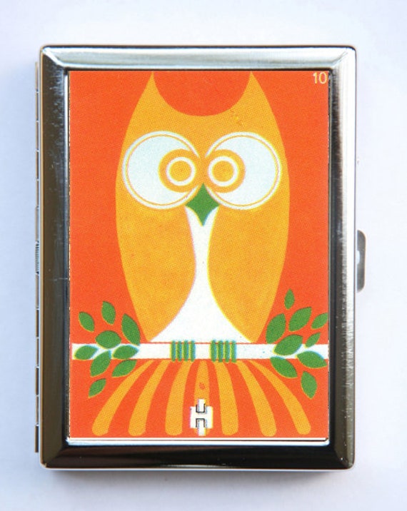 owl cigarette case Cigarette Case Owl Wallet Business Card Holder