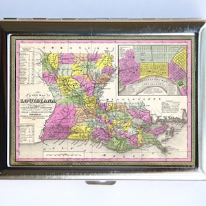 Louisiana Karte Zigarette Fall Brieftasche Visitenkarte Halter id Fall Atlas Karte New Orleans