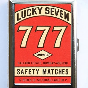 Estuche para cigarrillos Lucky Seven 777 Safety Match, cartera y tarjetero