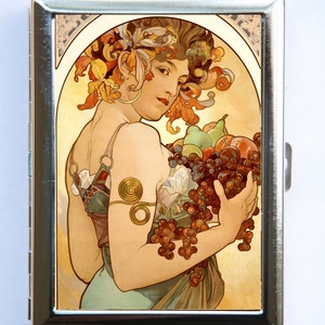 Jugendstil Obst Zigarette Fall ID Fall Brieftasche Visitenkarte Halter