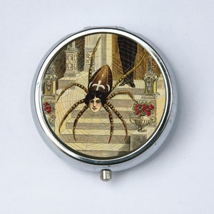 Spider Women Pill Case Pill holder pill box pillbox victorian web gothic psychobilly