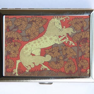 Jugendstil Pferd Zigarette Fall Brieftasche Visitenkarte Halter
