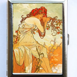 Alphonse Mucha Sommer Zigarette Fall ID Fall Brieftasche Visitenkarte Halter