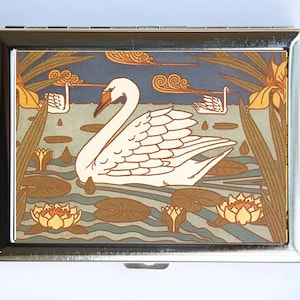 Jugendstil Schwan Zigaretten Etui Geldbörse Visitenkartenetui