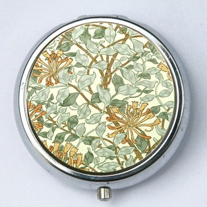Art Nouveau Floral honeysuckle, Pill case pillbox pill holder floral design pattern