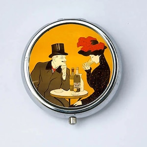 Absinthe pillbox PILL CASE BOX holder Parisian art nouveau art deco